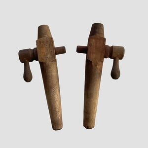 2 Large Antique Wood Bottle Jug Stoppers - Great for farm house decor!